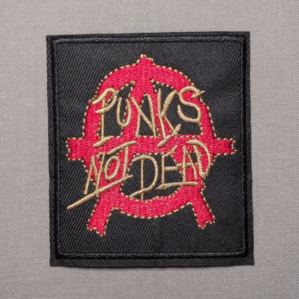 Punks Not Dead Iron On Patch | Punk Rock Embroidered Patch